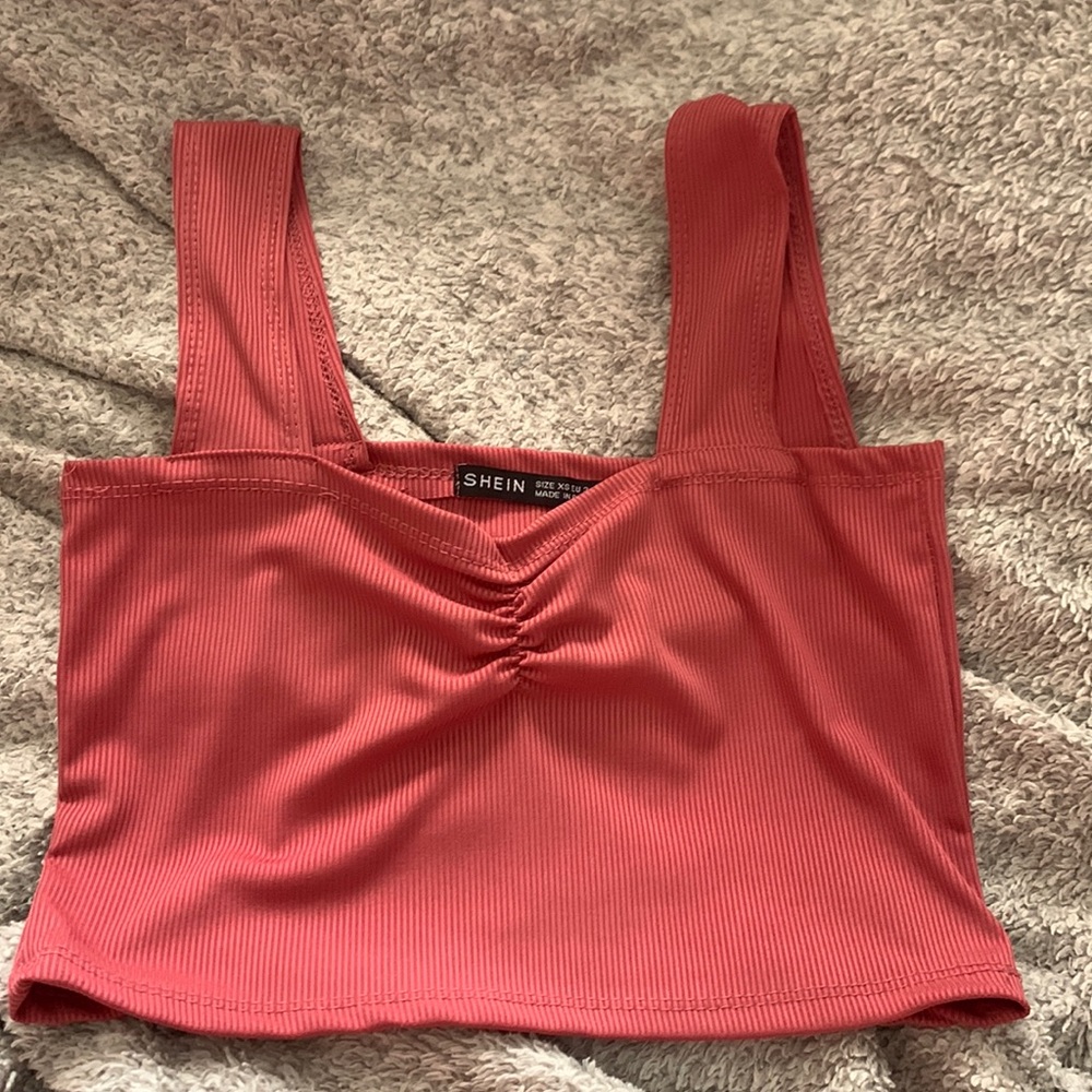 shein pink tank top